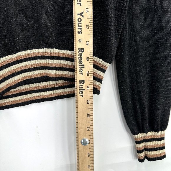 Free People Womens Gold Dust Pullover Sweater Color Block V- Neck Size XS - Picture 4 of 7